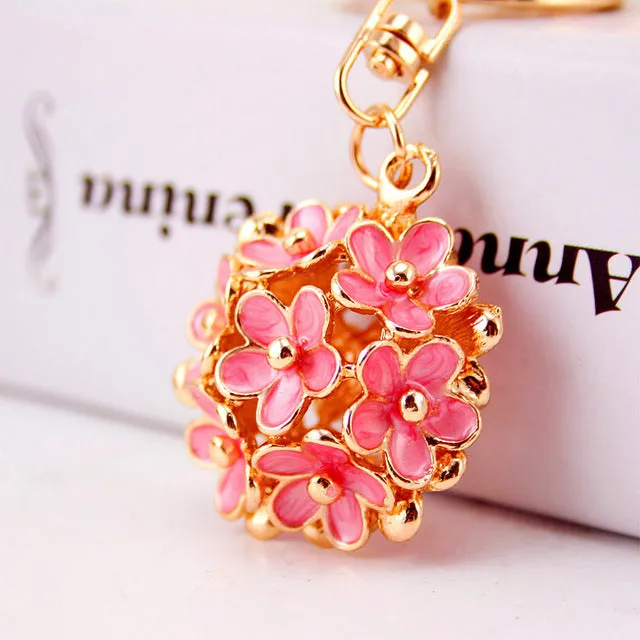 Chic Hollow Out Flower Metal Key Chains