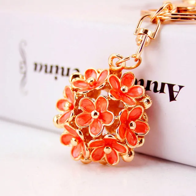 Chic Hollow Out Flower Metal Key Chains