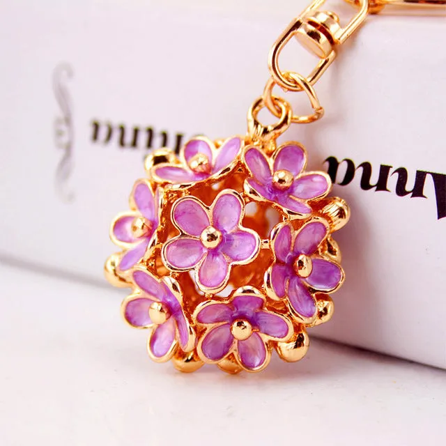 Chic Hollow Out Flower Metal Key Chains