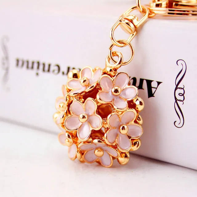 Chic Hollow Out Flower Metal Key Chains