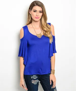 Cold Shoulder Top | Royal Blue