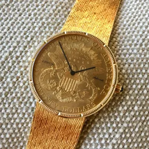 Corum 18K Yellow Gold 1904 Automatic 20 Coin Watch with Gold Bracelet