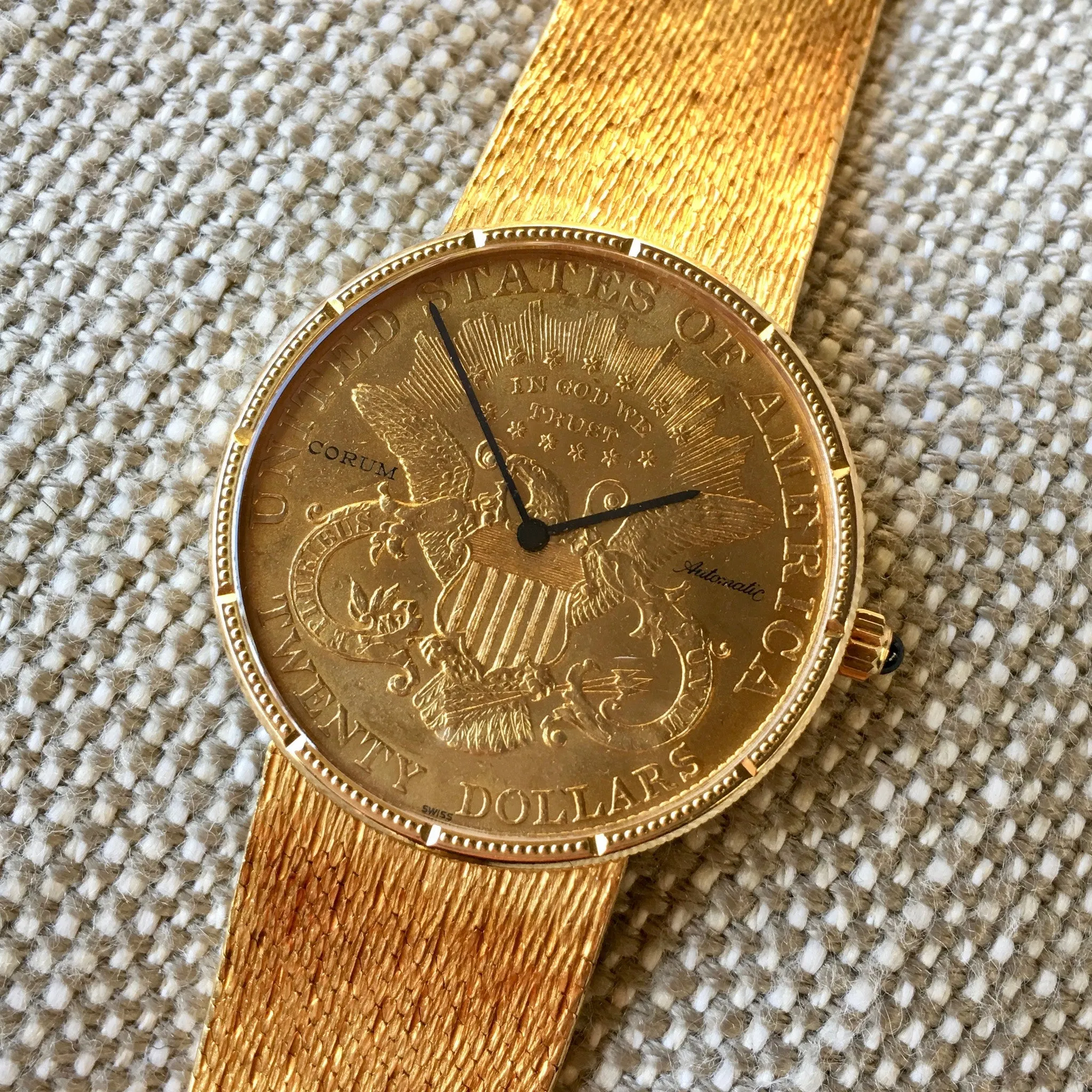 Corum 18K Yellow Gold 1904 Automatic 20 Coin Watch with Gold Bracelet