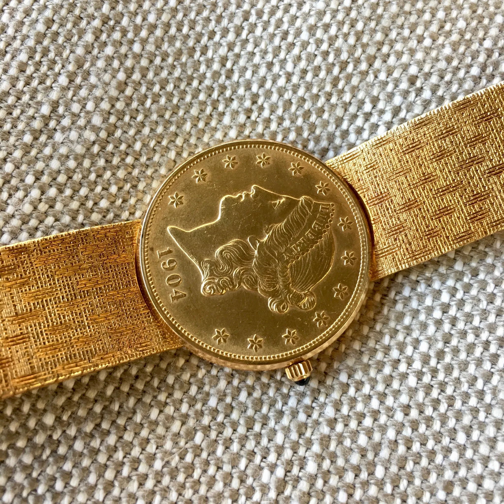 Corum 18K Yellow Gold 1904 Automatic 20 Coin Watch with Gold Bracelet