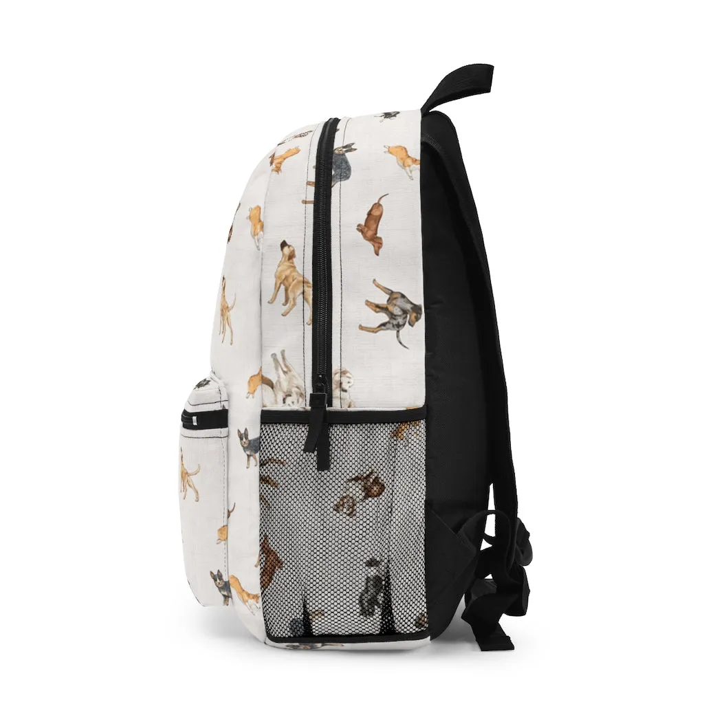 Cow Dogs Backpack in Cream