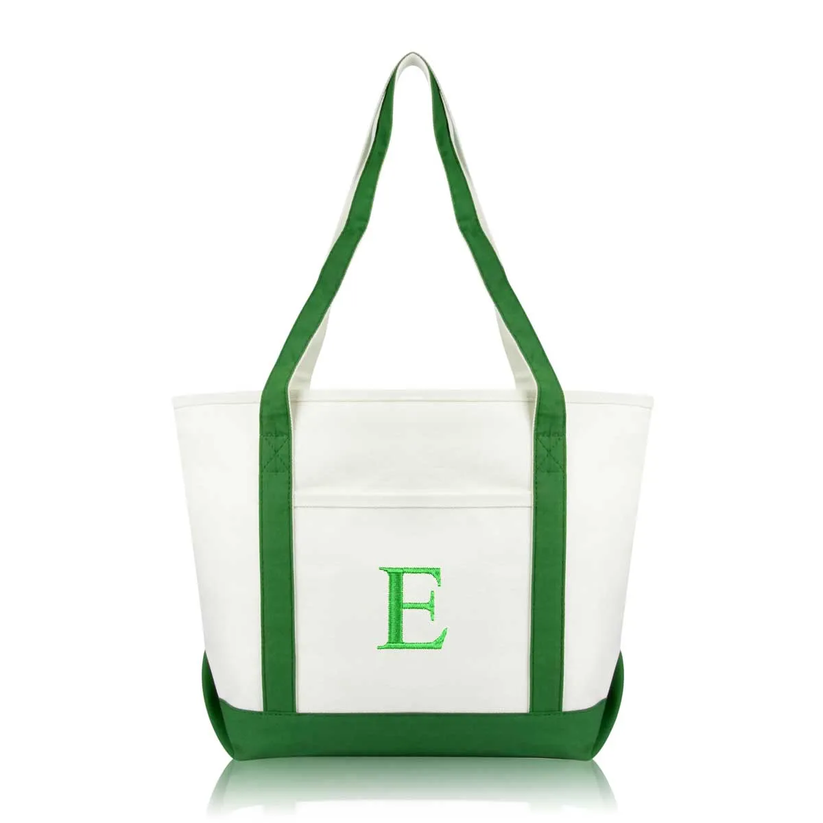Dalix Medium Personalized Tote Bag Monogrammed Initial Letter - E