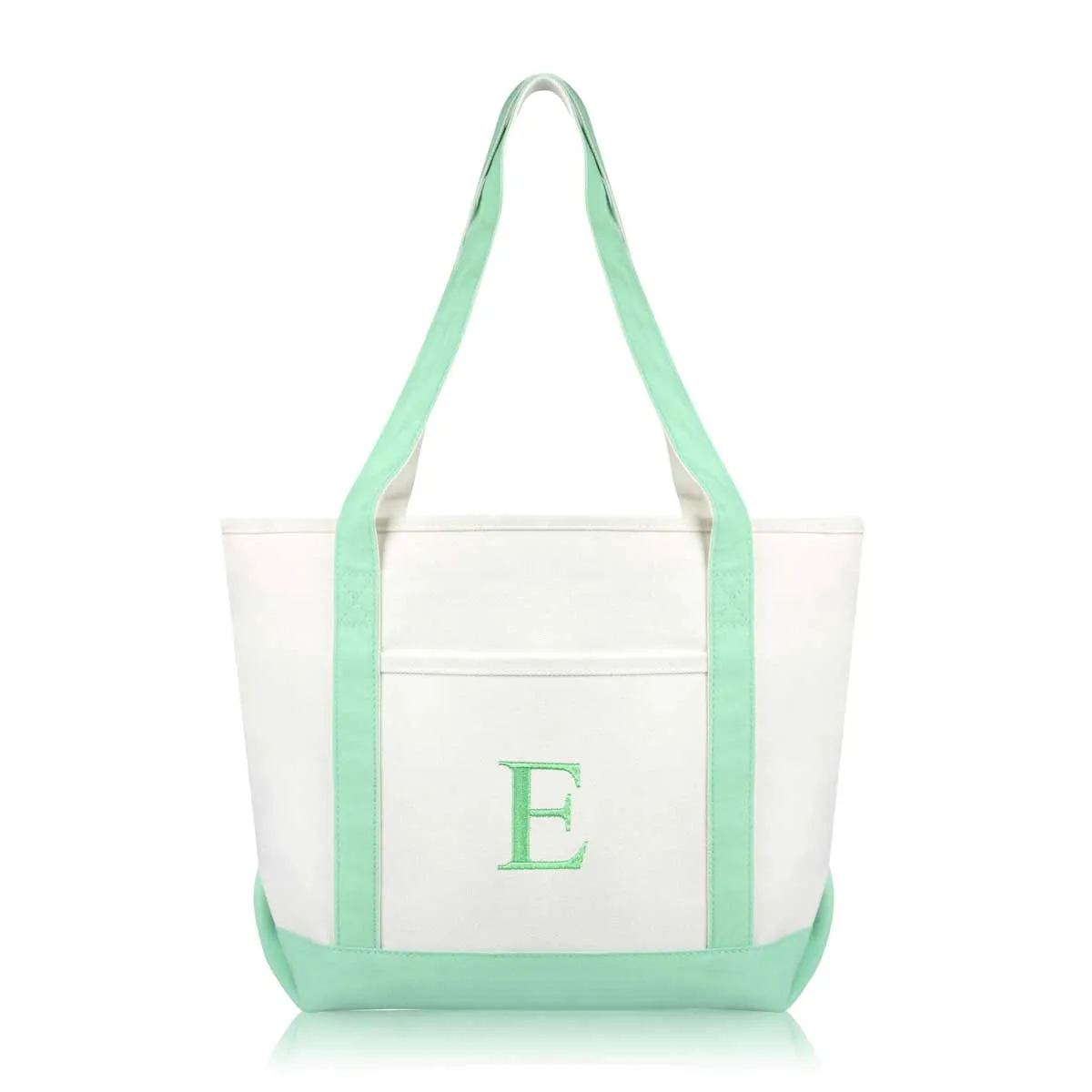 Dalix Medium Personalized Tote Bag Monogrammed Initial Letter - E