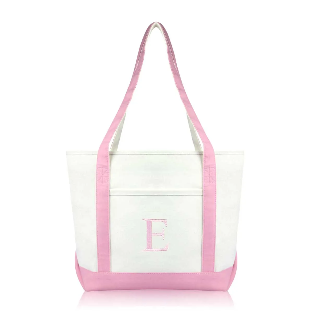 Dalix Medium Personalized Tote Bag Monogrammed Initial Letter - E