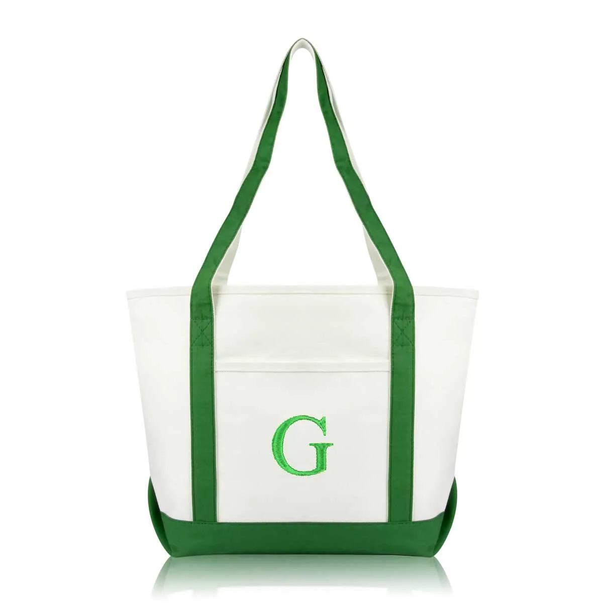 Dalix Medium Personalized Tote Bag Monogrammed Initial Letter - G