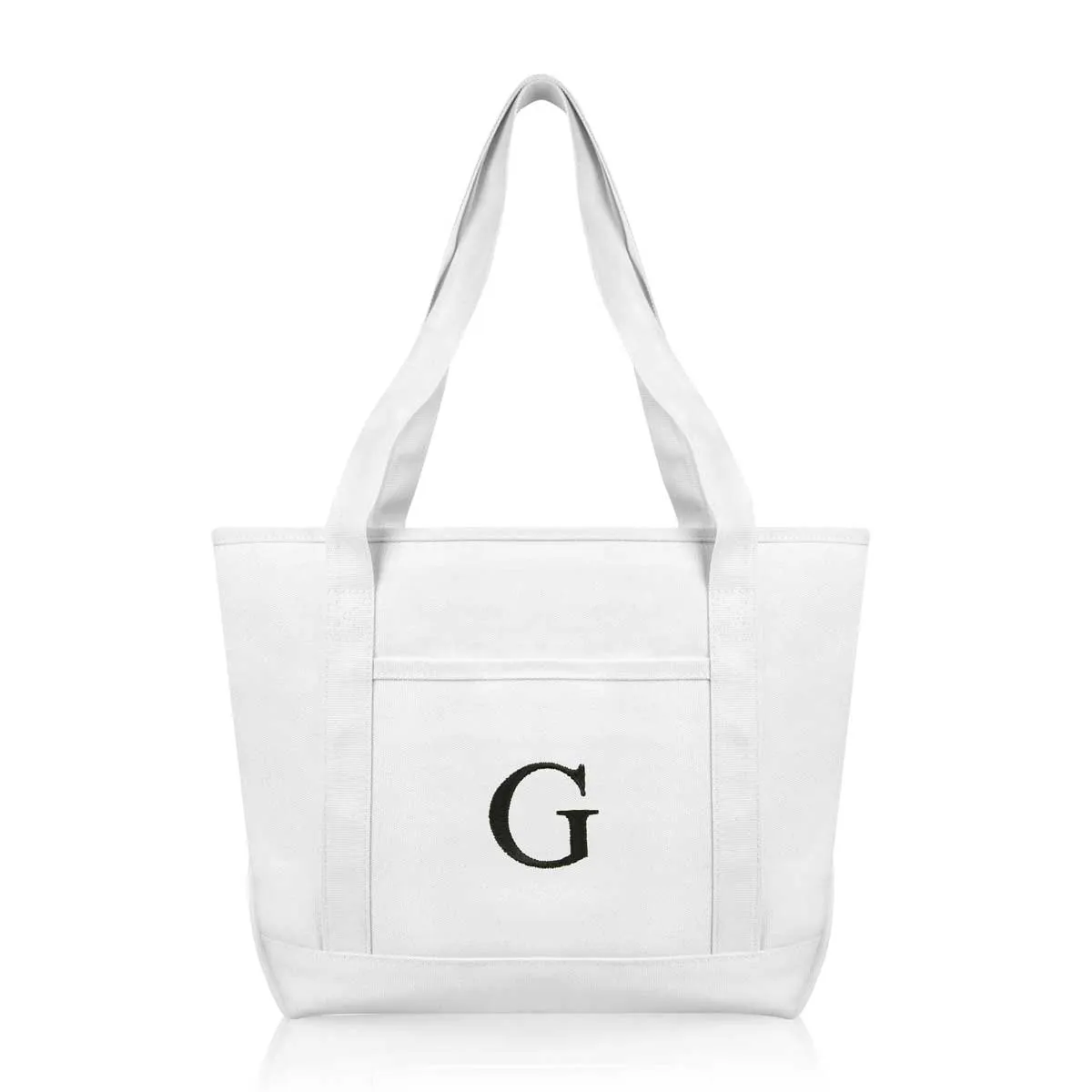 Dalix Medium Personalized Tote Bag Monogrammed Initial Letter - G