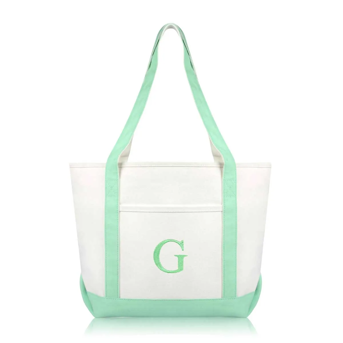 Dalix Medium Personalized Tote Bag Monogrammed Initial Letter - G