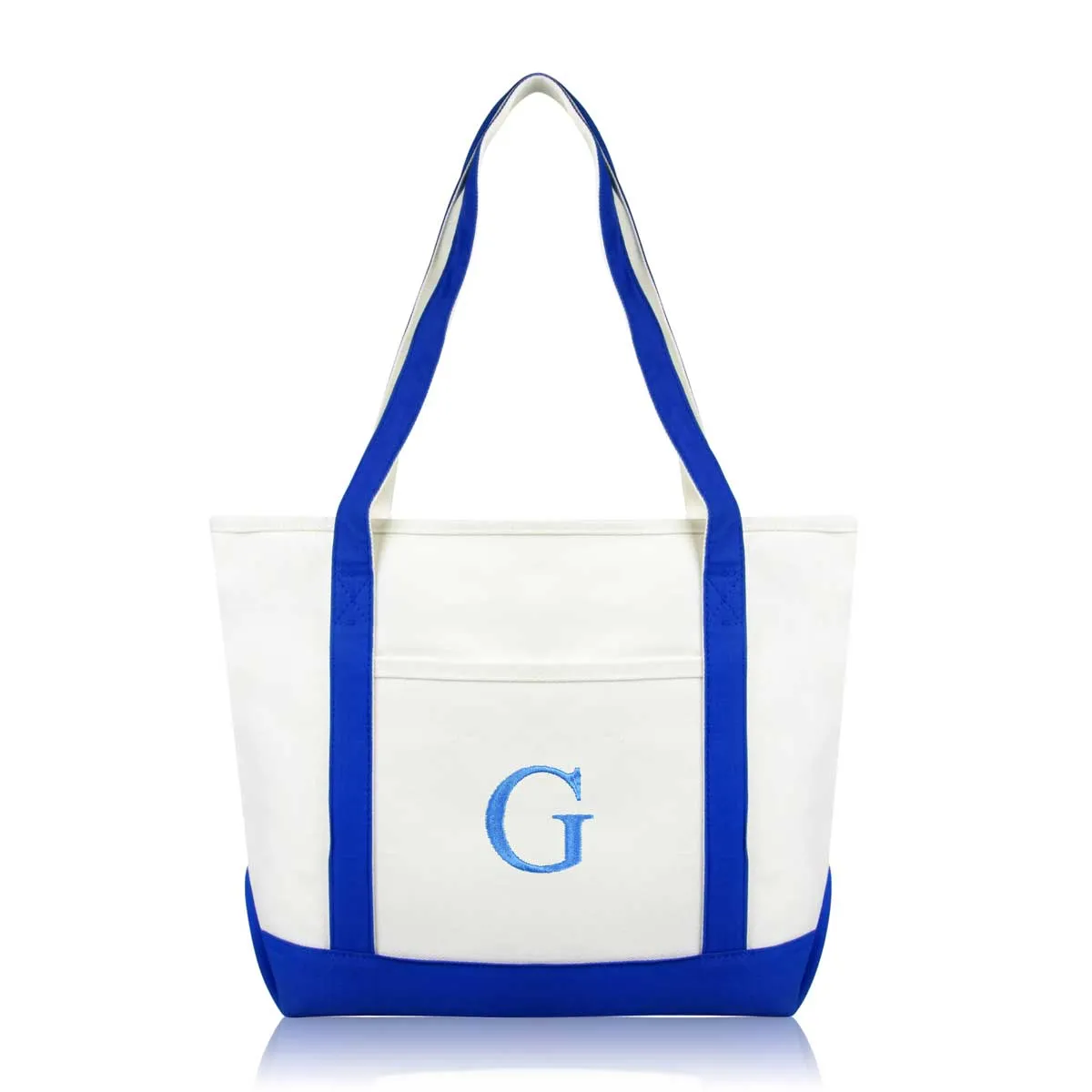 Dalix Medium Personalized Tote Bag Monogrammed Initial Letter - G