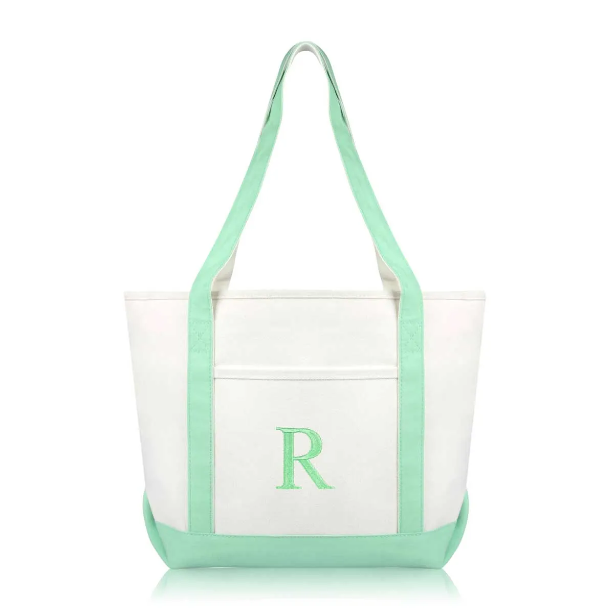 Dalix Medium Personalized Tote Bag Monogrammed Initial Letter - R