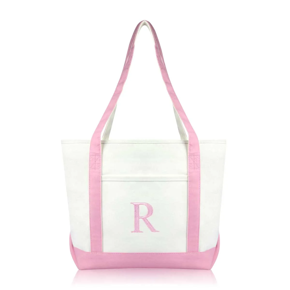 Dalix Medium Personalized Tote Bag Monogrammed Initial Letter - R