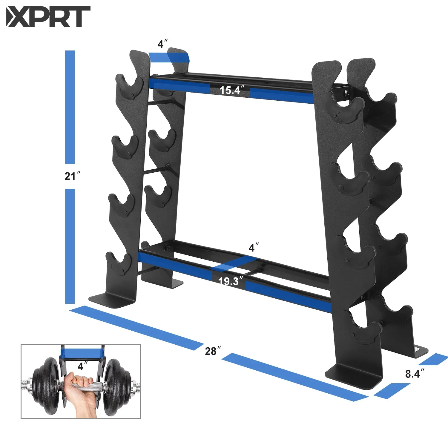 Dumbbell Storage Rack 400 Lbs 2 Tiers Rack
