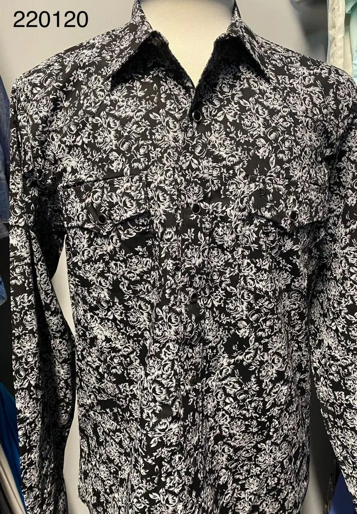 Fabian Black Paisley Western Shirt