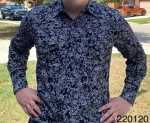 Fabian Black Paisley Western Shirt