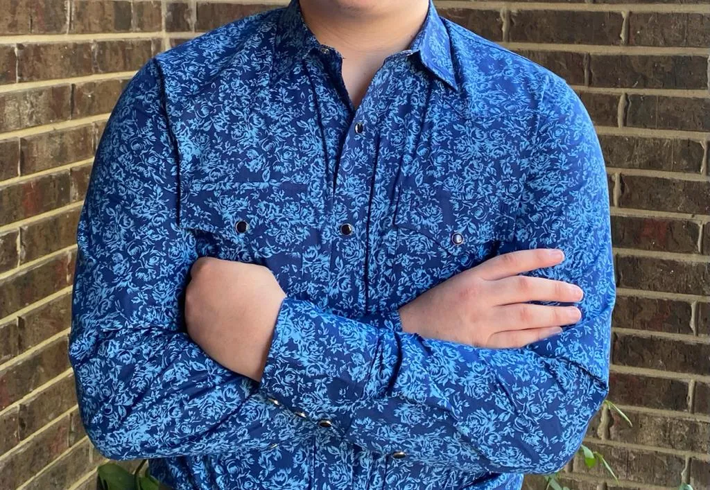 Fabian Royal Blue Paisley Western Shirt