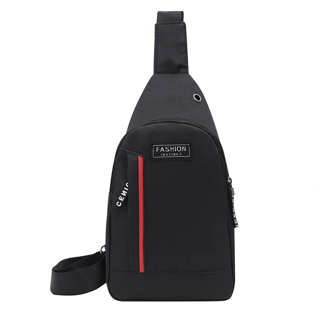 Fashion Men's Travel Bag Chest Bag Large Capacity Backpacks Men's Bags With Earphone Slot