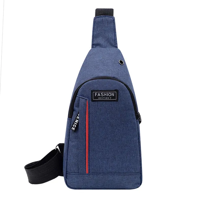 Fashion Men's Travel Bag Chest Bag Large Capacity Backpacks Men's Bags With Earphone Slot