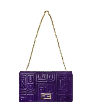 Fendi Purple Embossed Wallet On Chain