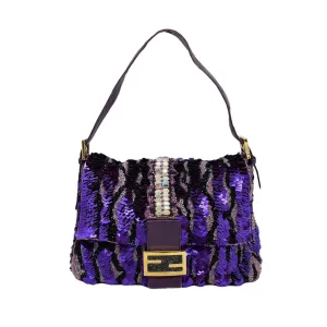 Fendi Purple Sequin Mama Baguette