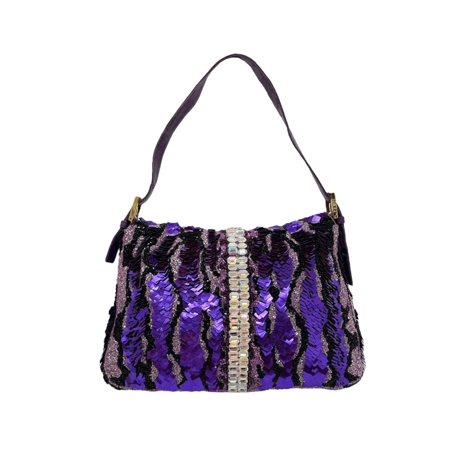 Fendi Purple Sequin Mama Baguette