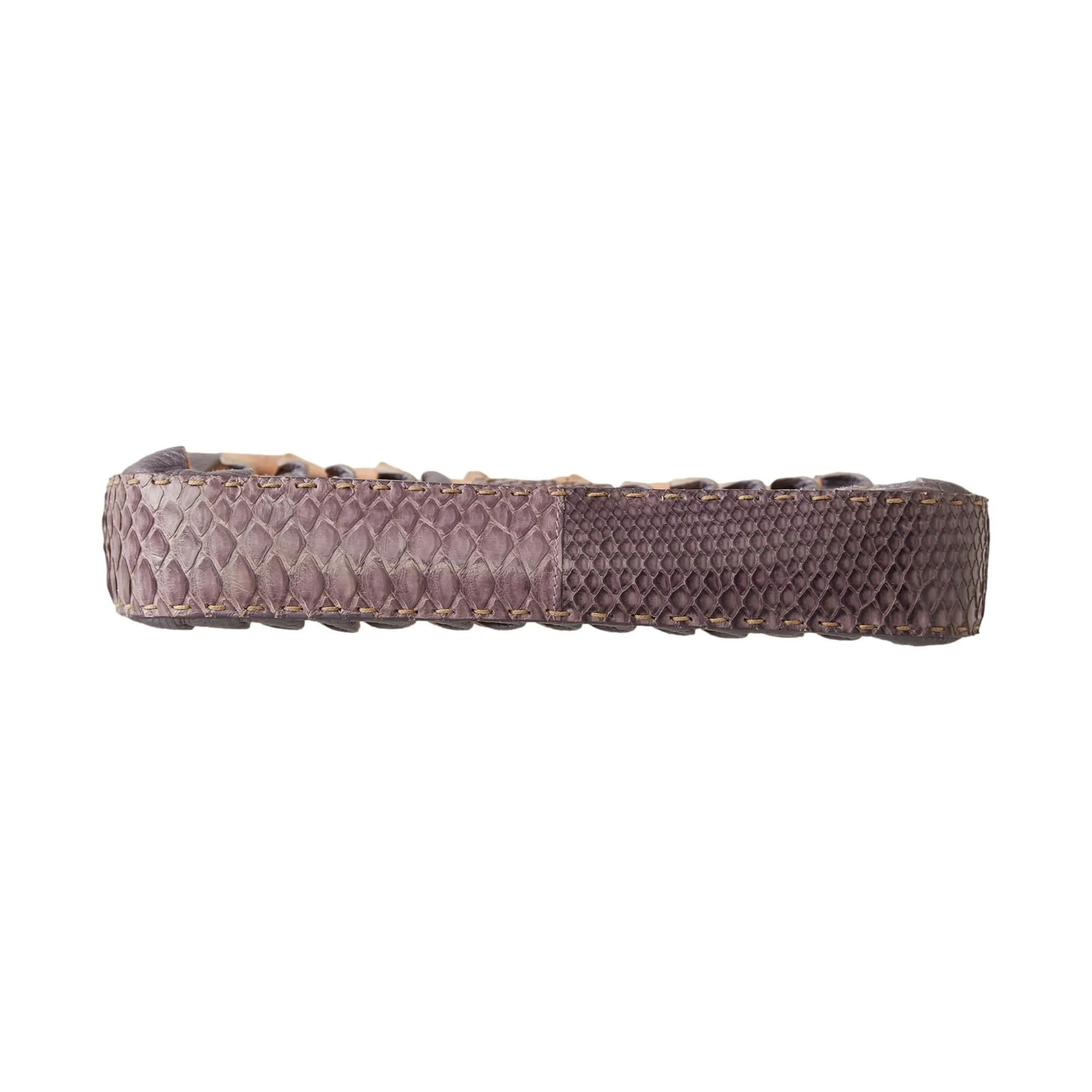 Fendi Purple Snakeskin Cutout Baguette