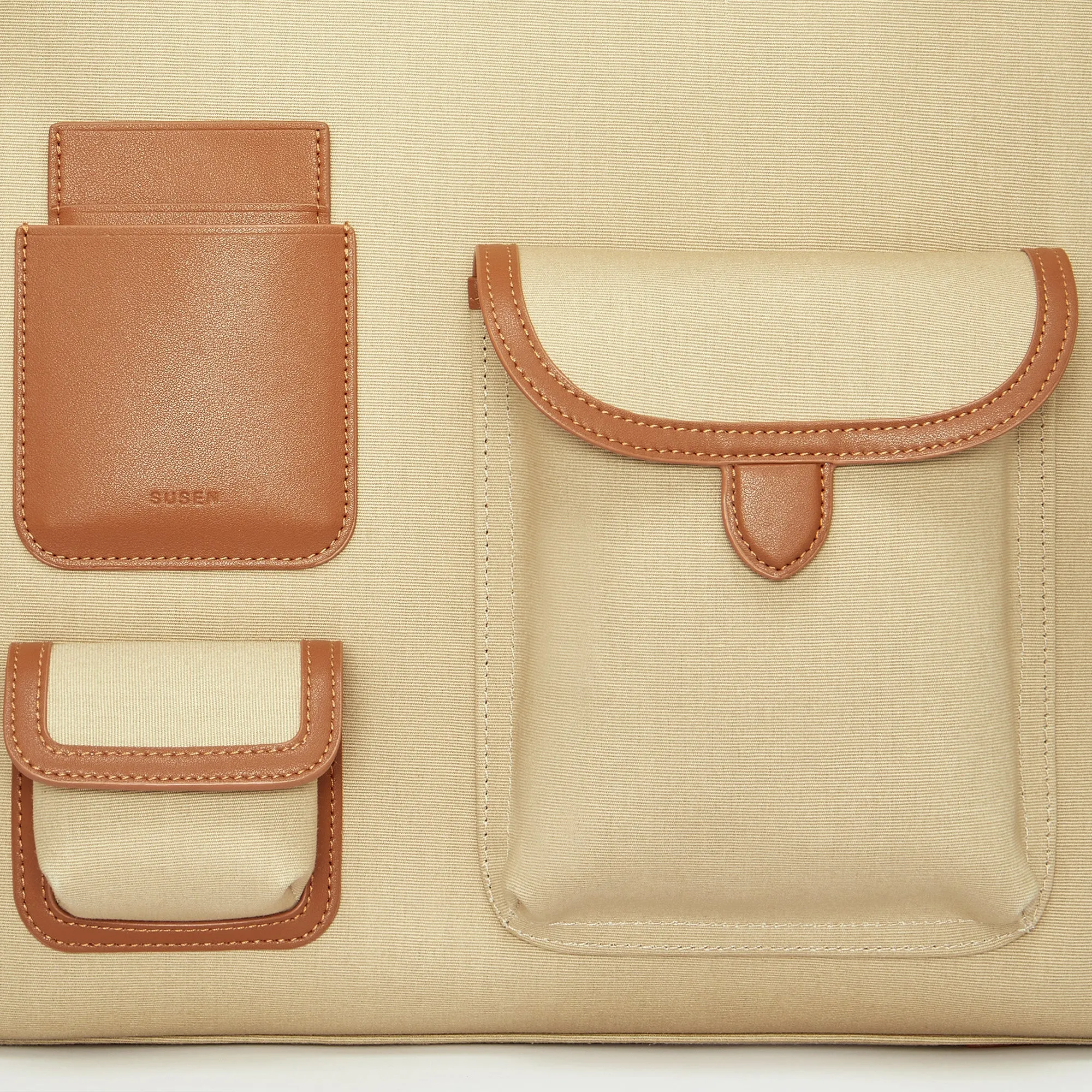 Gabriel Large Vertical Canvas Tote Bag  - Khaki