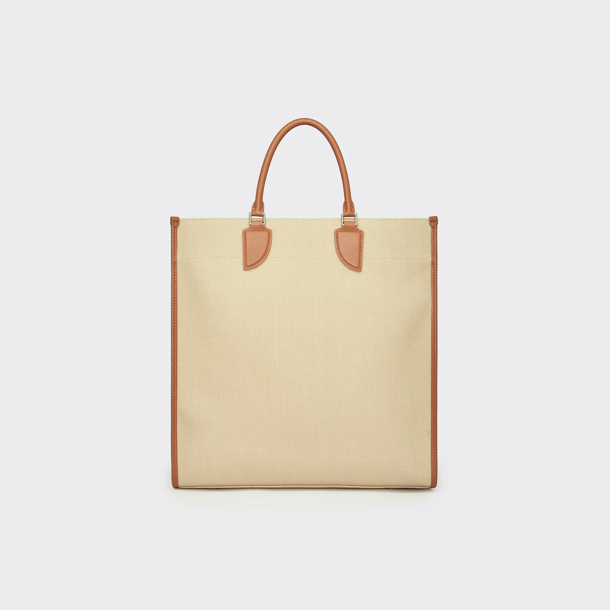 Gabriel Large Vertical Canvas Tote Bag  - Khaki