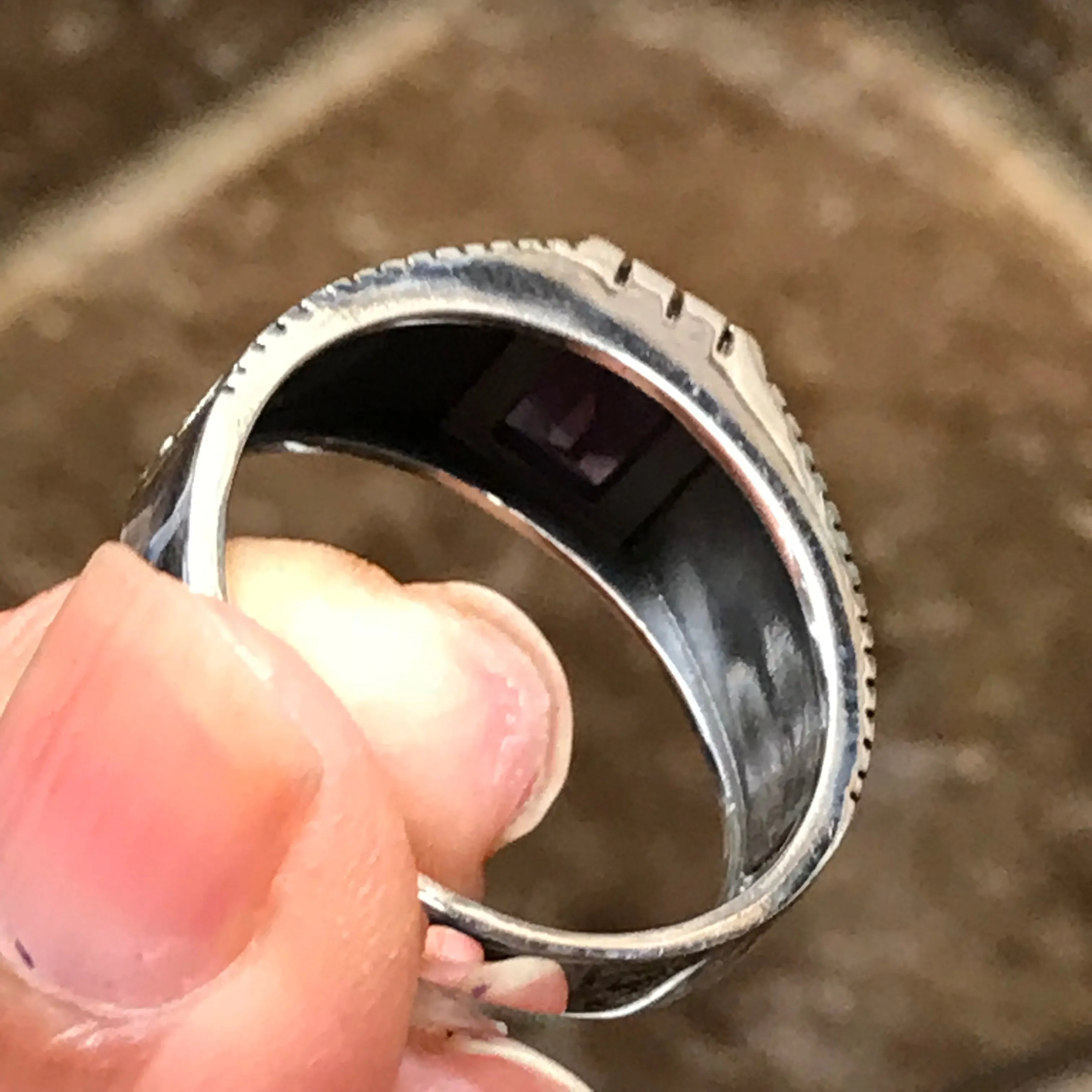 Genuine 2ct Purple Amethyst 925 Solid Sterling Silver Men's Ring Size 7, 8, 9, 10, 11, 12, 13