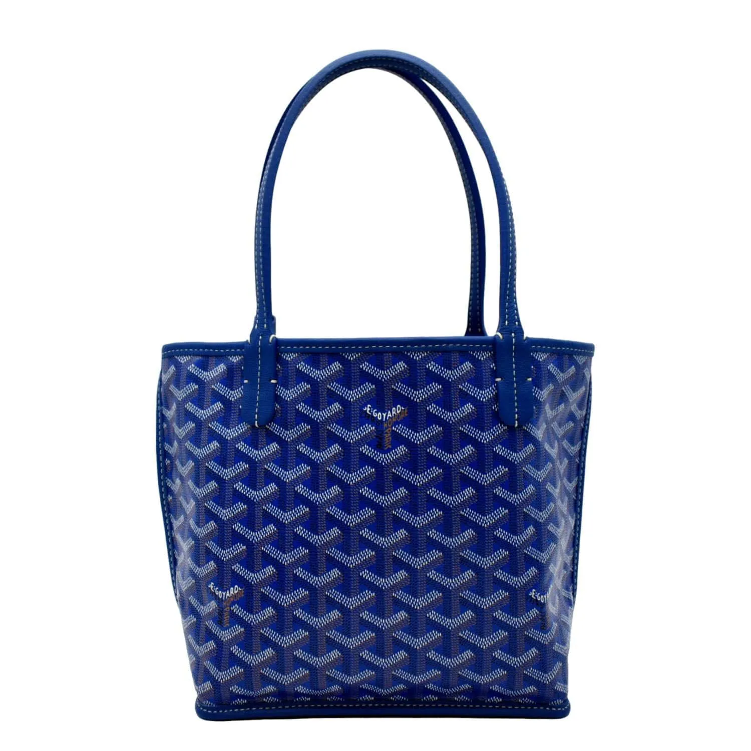 GOYARD Anjou Mini Goyardine Canvas Shoulder Bag Blue