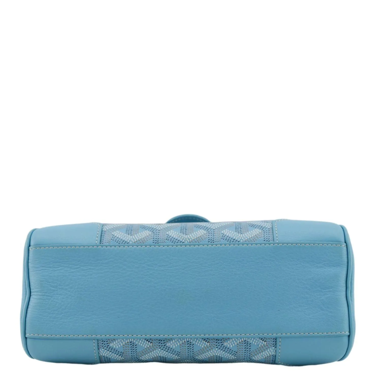 GOYARD Saigon Mini Chevron Print Coated Canvas Top Handle Shoulder Bag Blue
