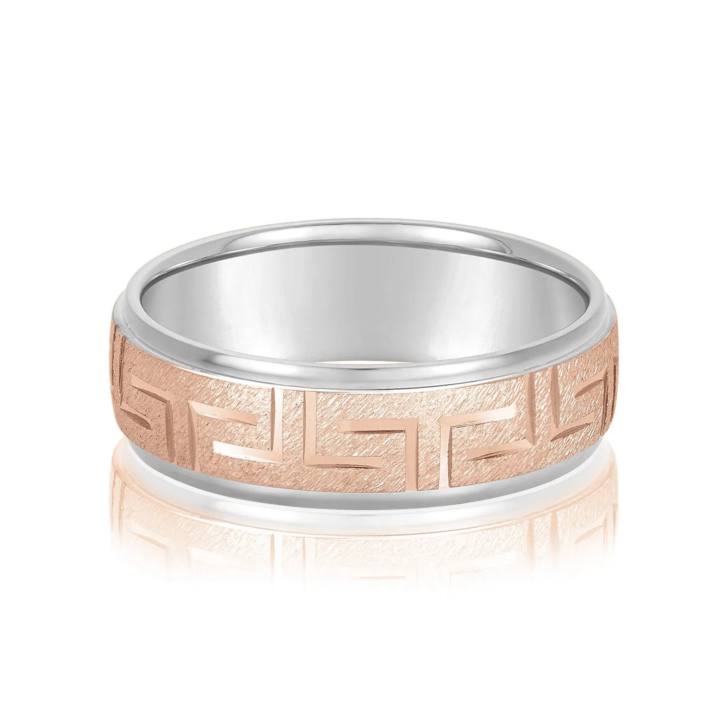 Greek Key Design Men's Wedding Band