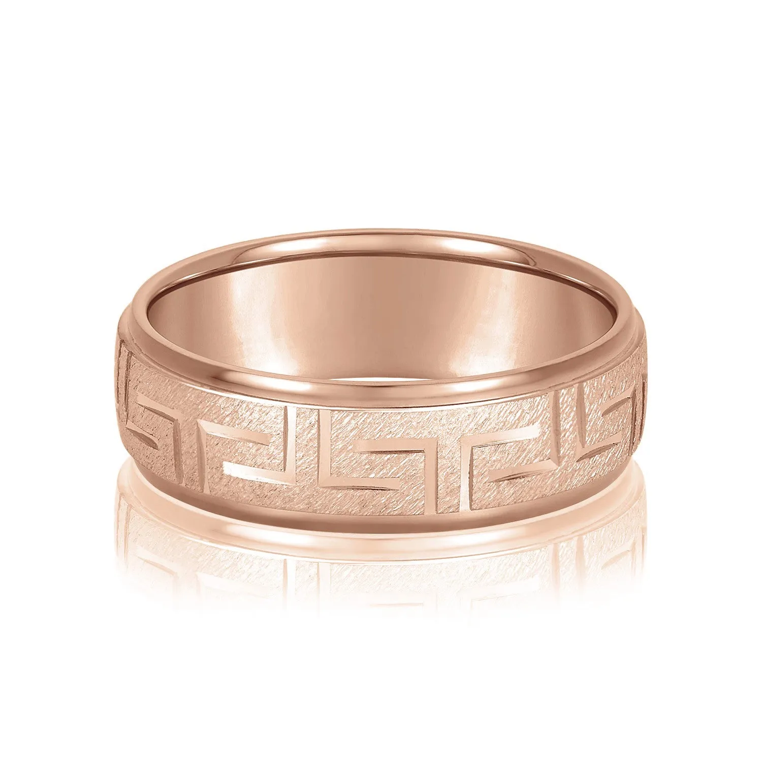 Greek Key Design Men's Wedding Band
