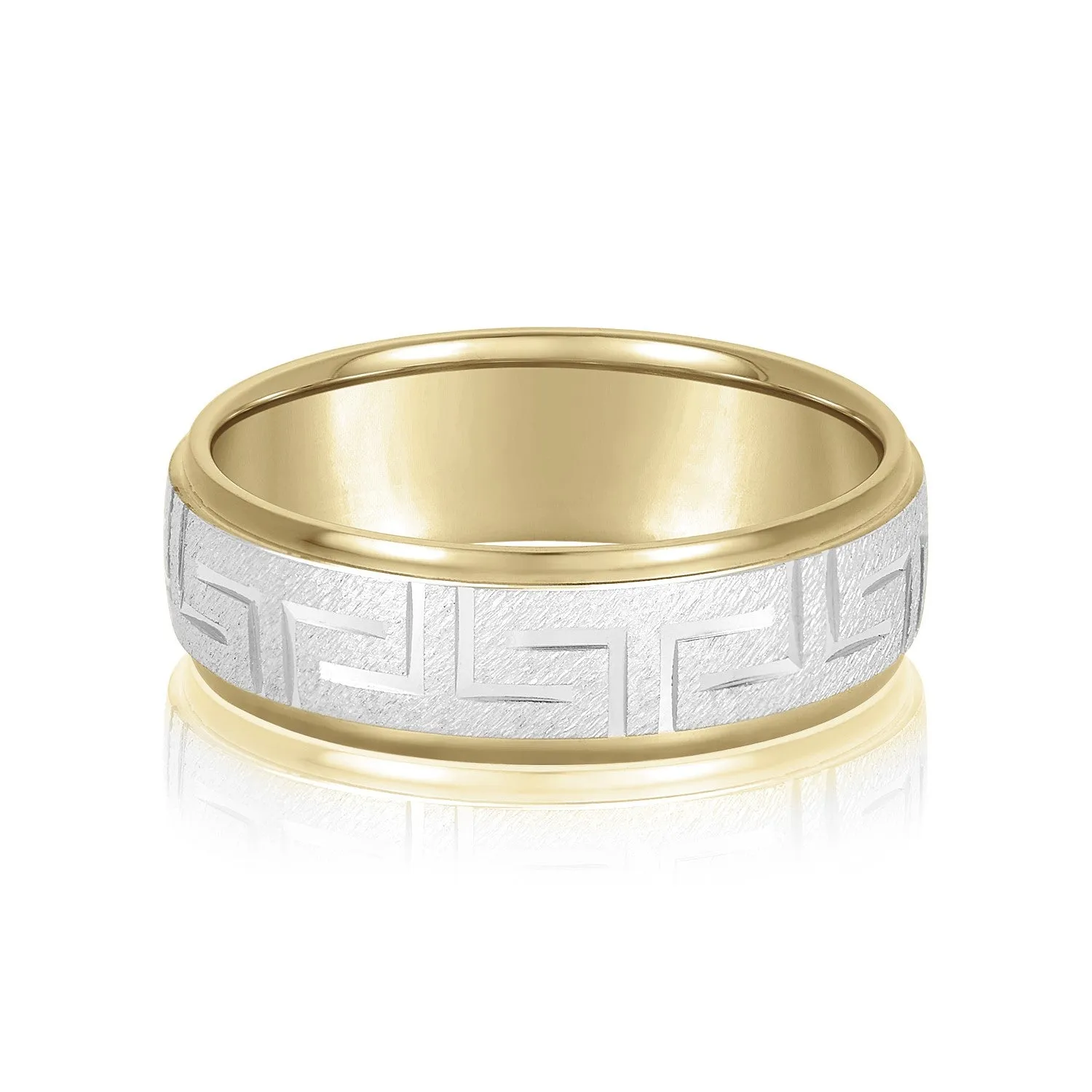 Greek Key Design Men's Wedding Band