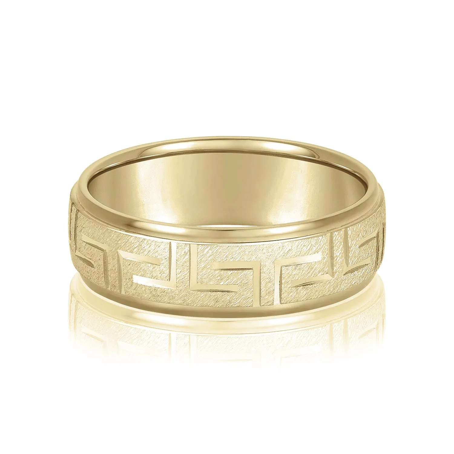 Greek Key Design Men's Wedding Band
