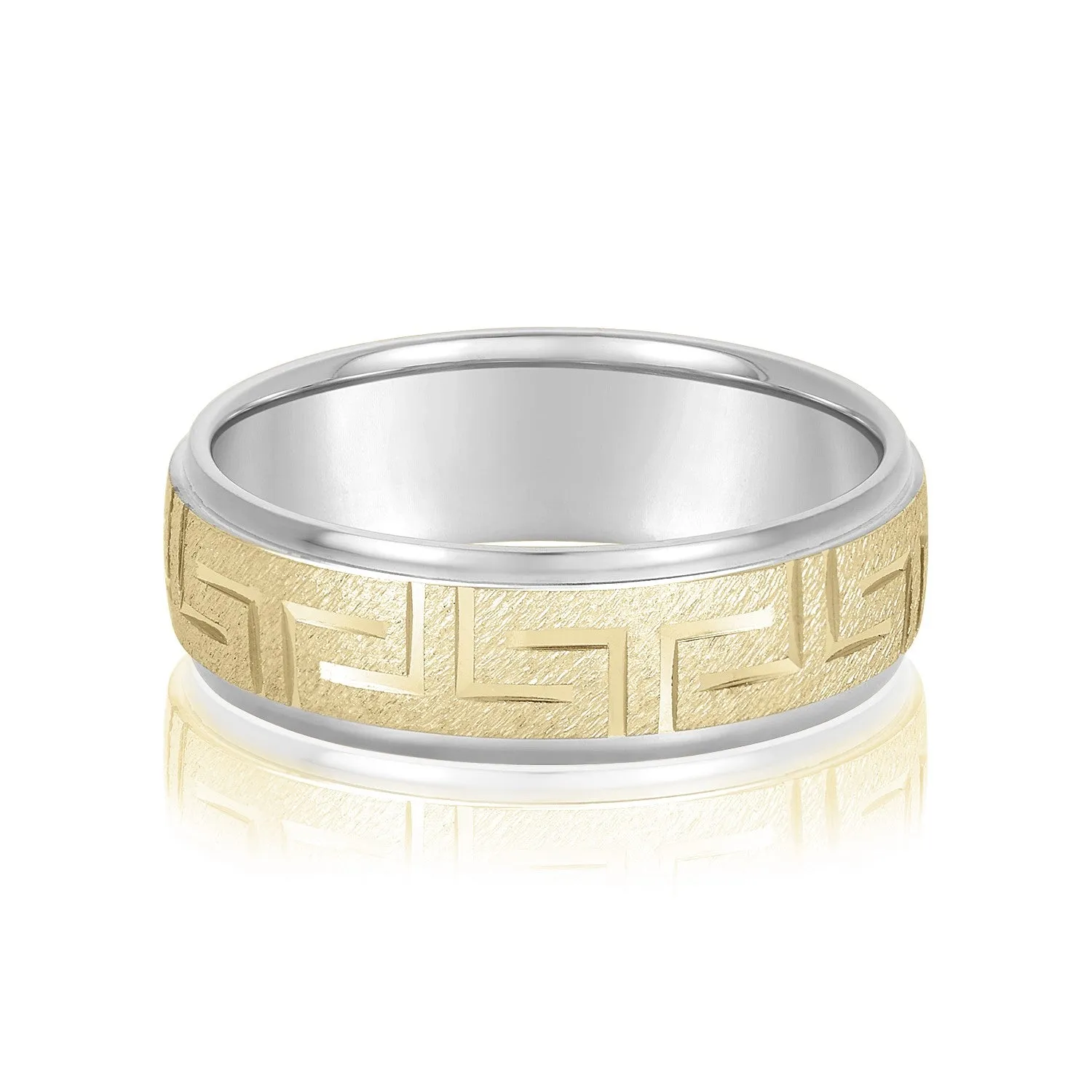 Greek Key Design Men's Wedding Band