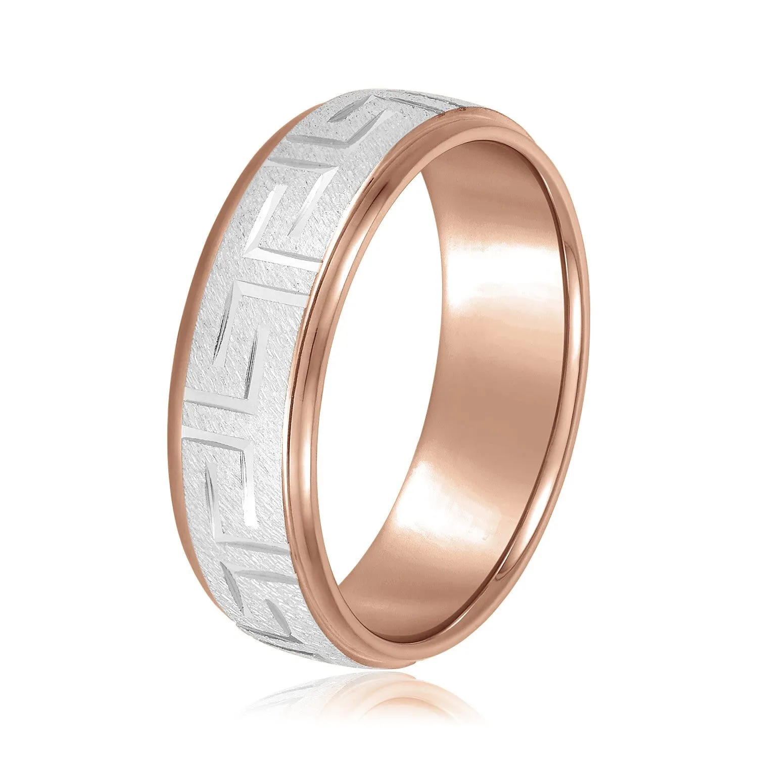Greek Key Design Men's Wedding Band