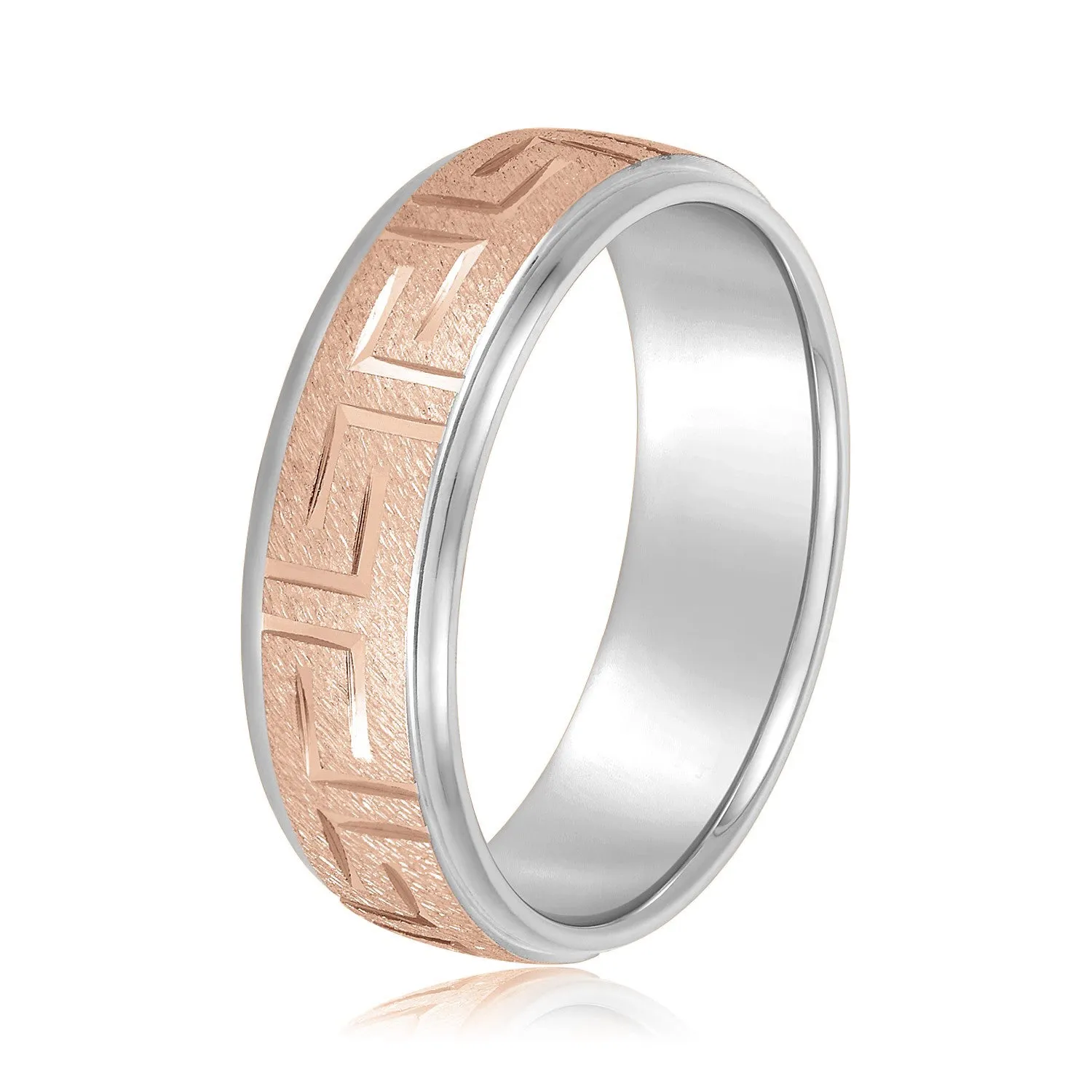 Greek Key Design Men's Wedding Band