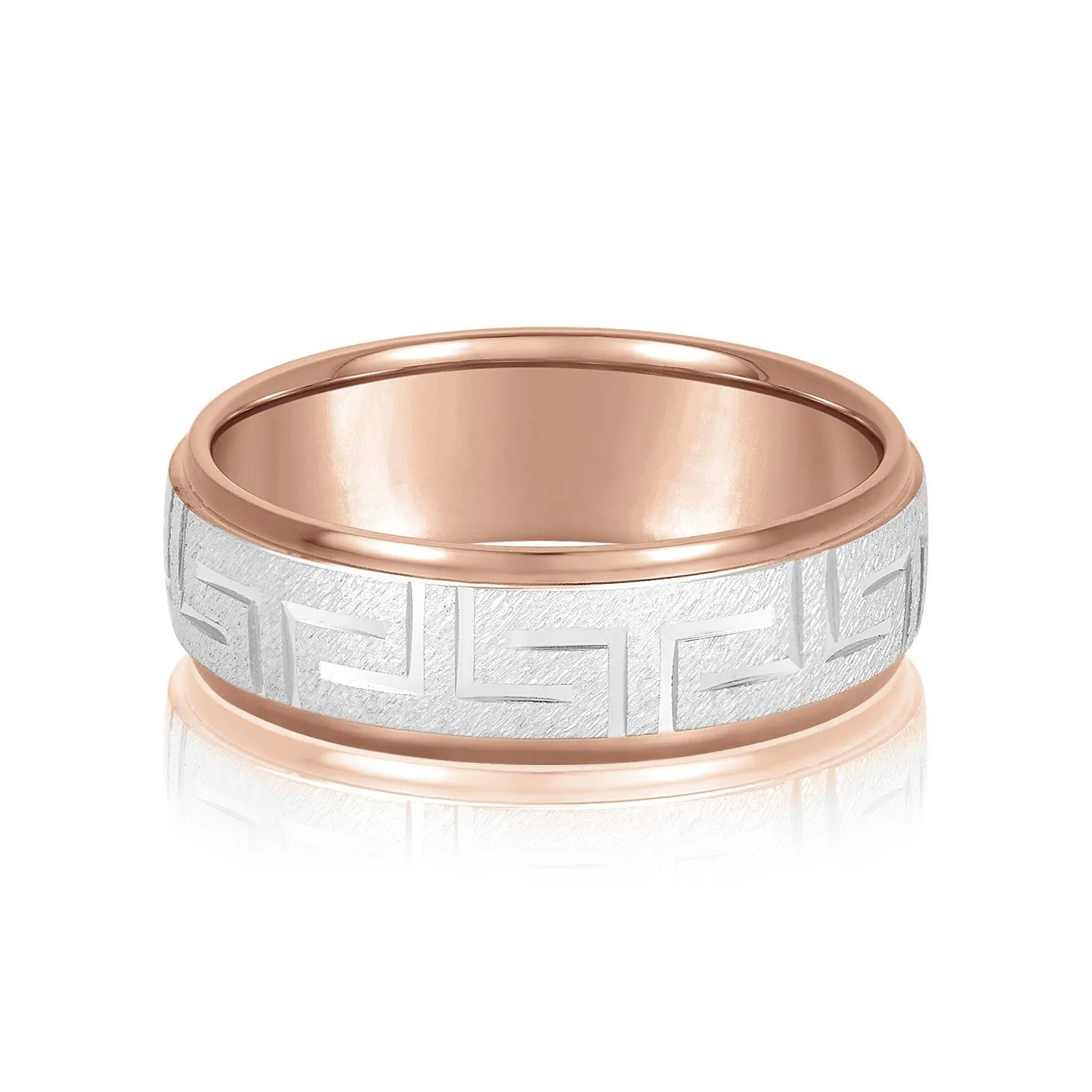 Greek Key Design Men's Wedding Band