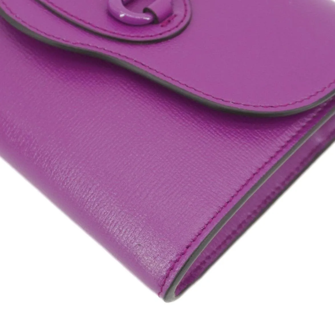GUCCI Horsebit 1955 mini Leather Shoulder Bag Purple 724713
