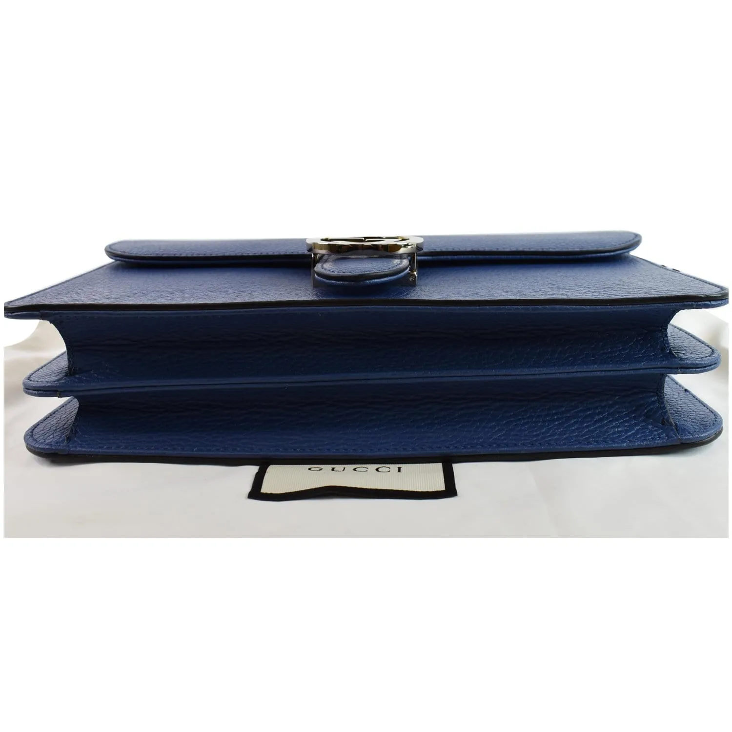 Gucci Interlocking GG Calfskin Leather Shoulder Bag Blue 510303