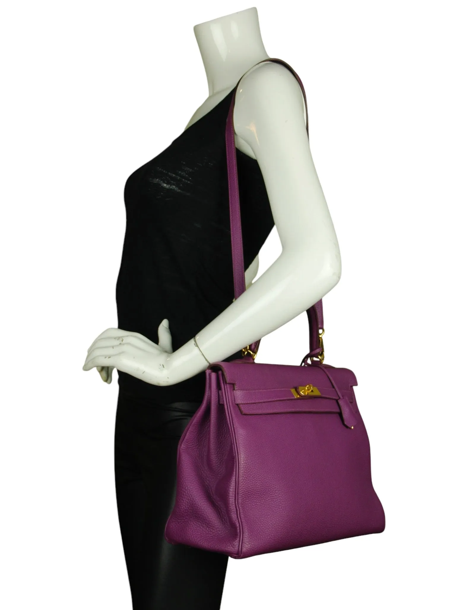 Hermes Anemone Togo Leather 35cm Kelly Bag GHW