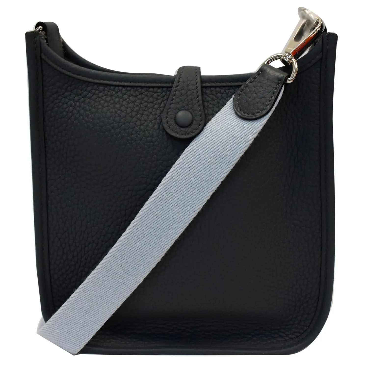 HERMES Evelyne TPM Clemence Leather Shoulder Bag Blue Slate - 15% OFF