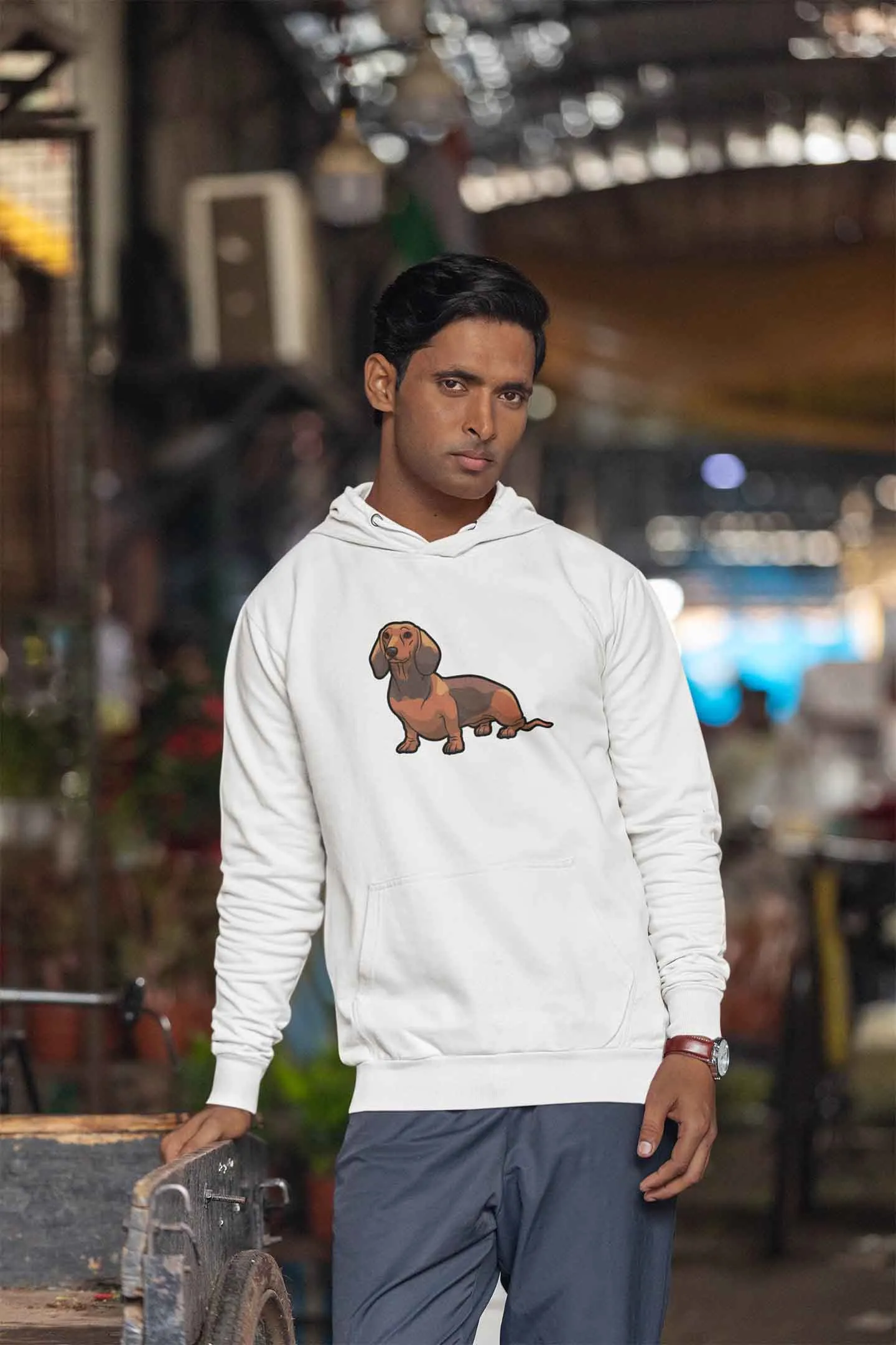 Hoodie (Men) - Dash Dash Dachshund (7 Colours)