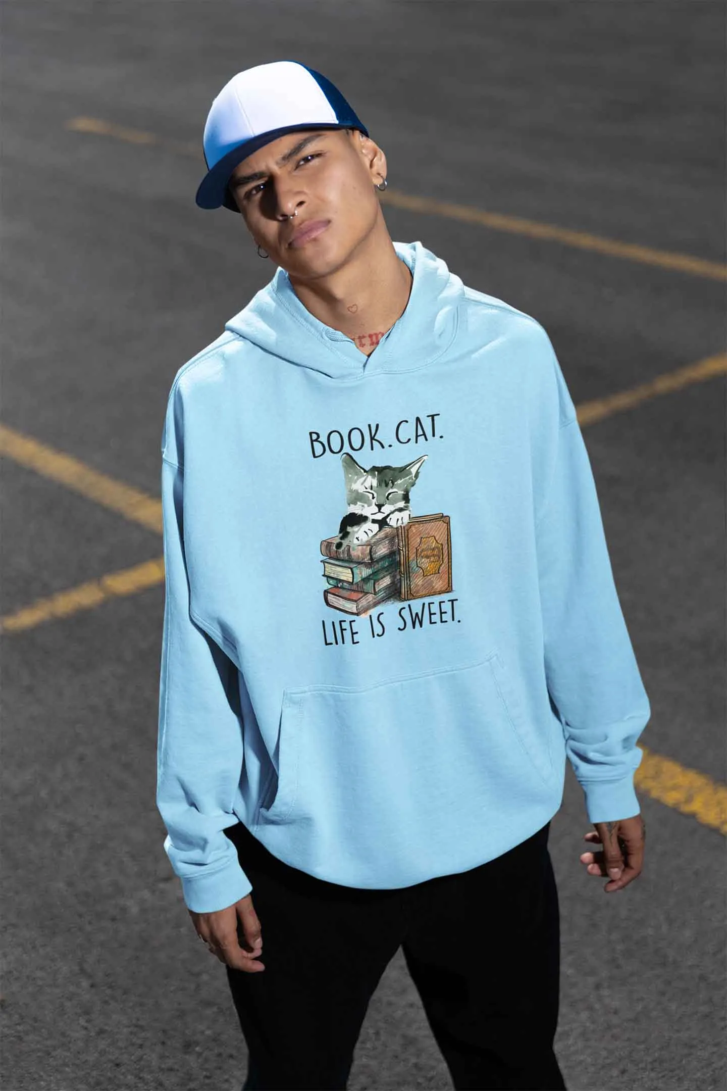 Hoodie (Men) - Nerdy Kitty (5 Colours)