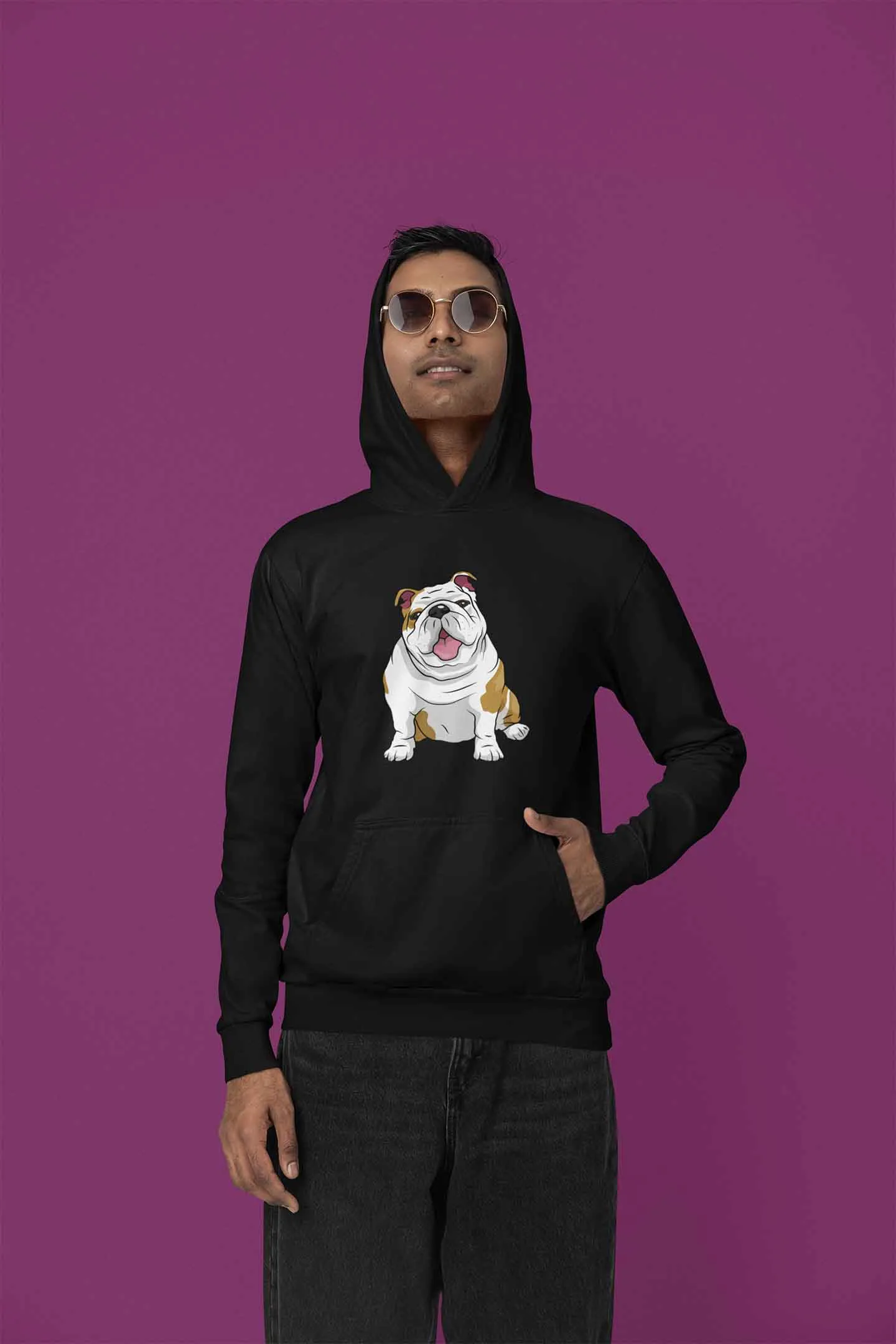 Hoodie (Men) - Wringkly Sprinkly Bulldog (12 Colours)