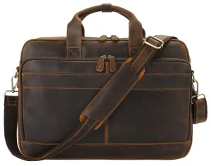 Jack&Chris Leather Briefcase for Men,Business Travel Laptop Messenger Bags with Attache Case 15.6",MB005-8L