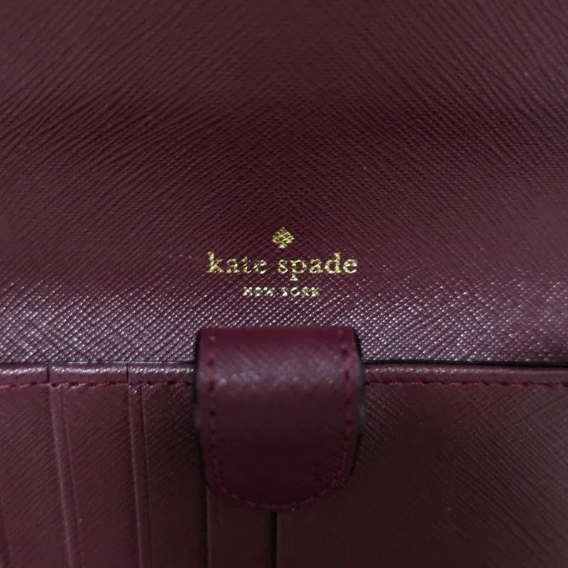 Kate Spade Laurel Way Winni Crossbody Bag Deep Plum Leather Clutch Wallet NEW
